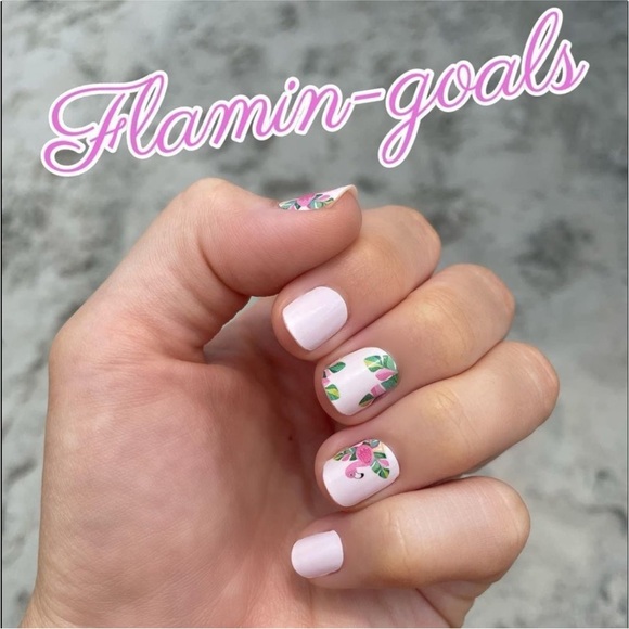 Color Street Other - *Retired* Color Street: Flamin-goals | Pink Summer Tropical Flamingo Leaf Green